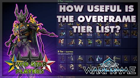 Overframe tier list - On the weak side, possible niche applications. Find the best Warframe Companion at Overframe with our Companion tier list! Players can view and vote to rank the best Companion!